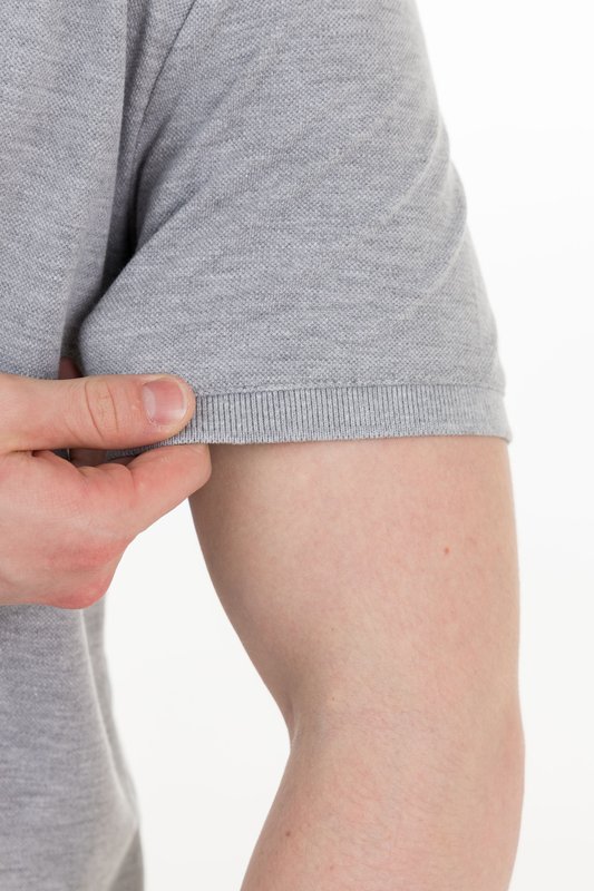 Piqué polo, grey melange