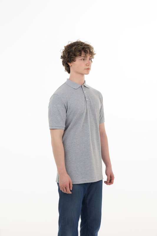 Piqué polo, grey melange