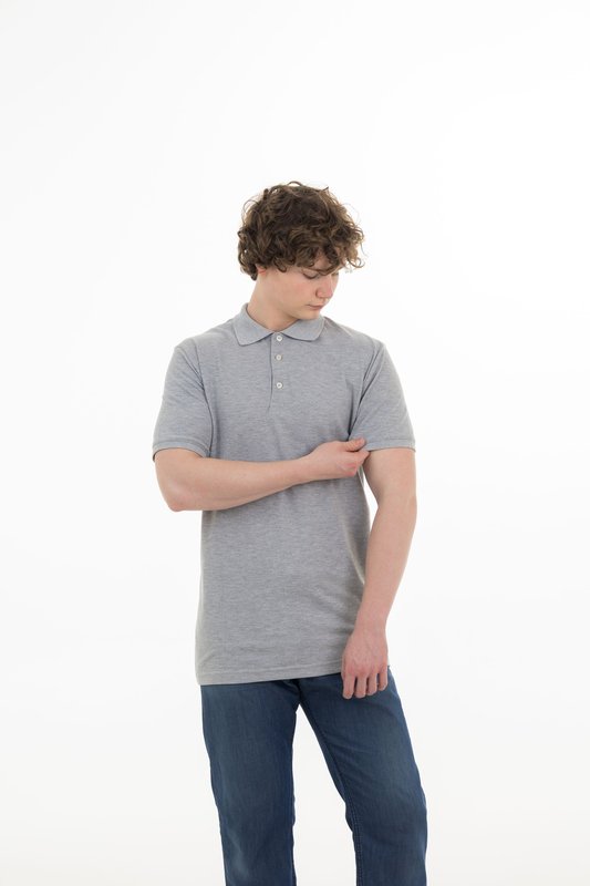 Piqué polo, grey melange