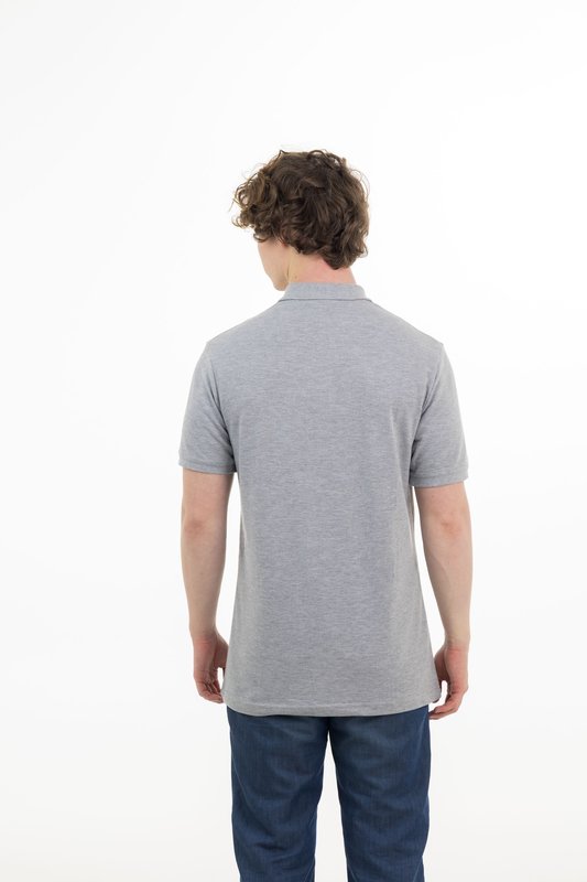 Piqué polo, grey melange