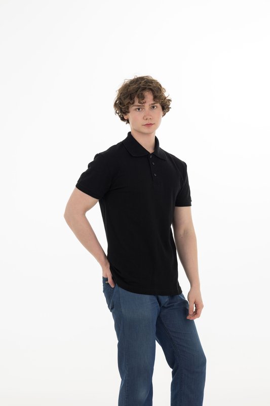 Piqué polo, black