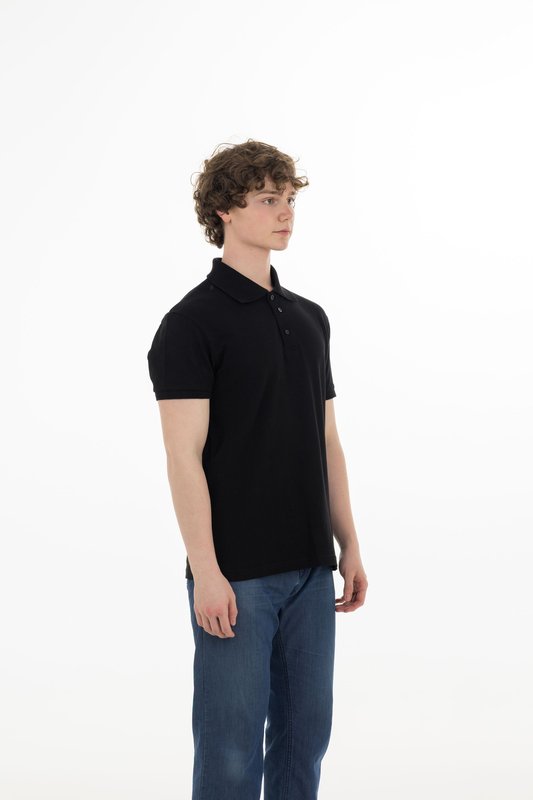 Piqué polo, black