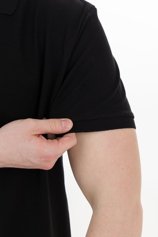 Piqué polo, black